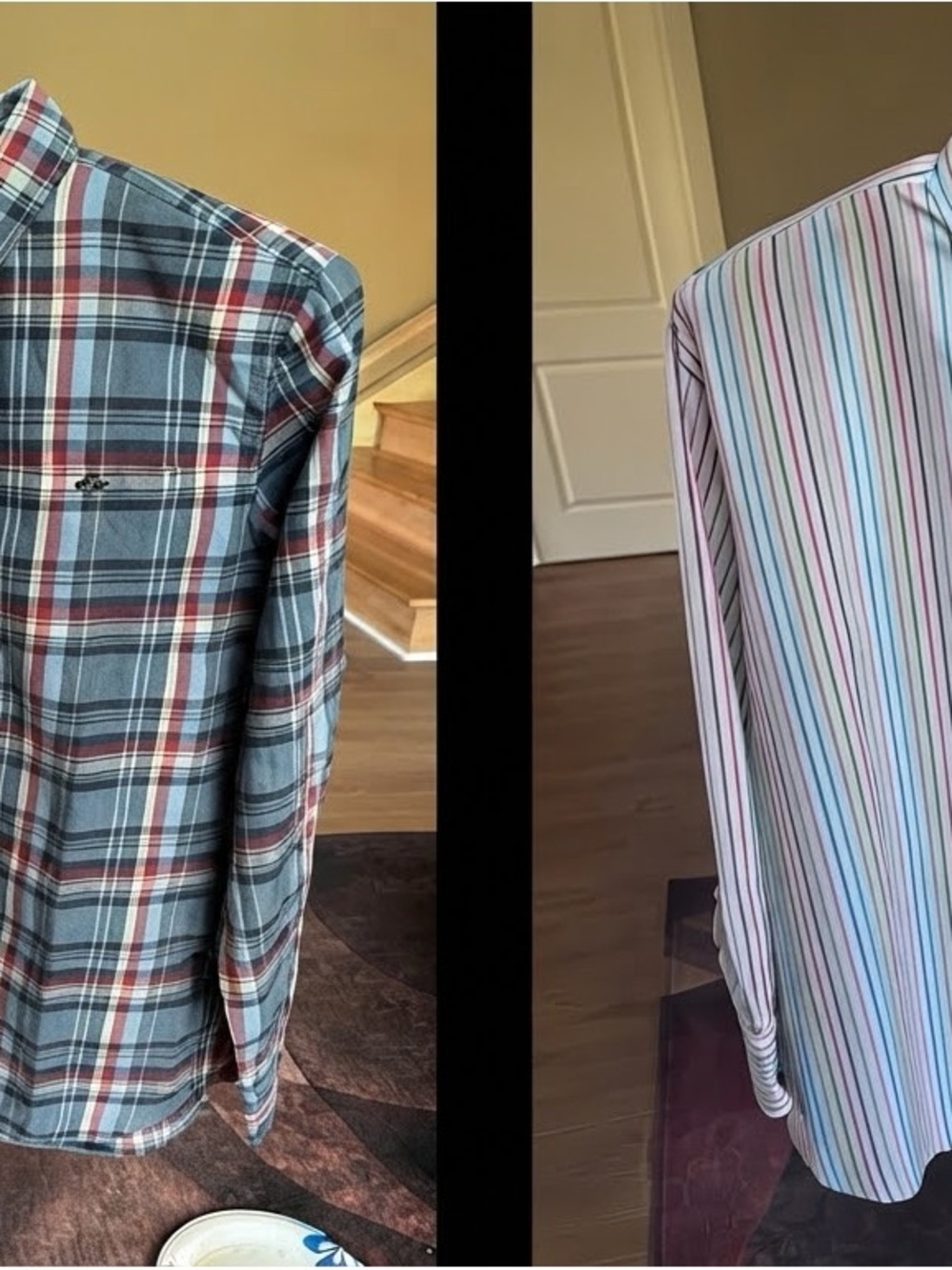 Peter Millar Blue Plaid & Multicolor Stripe Button-Down Shirts